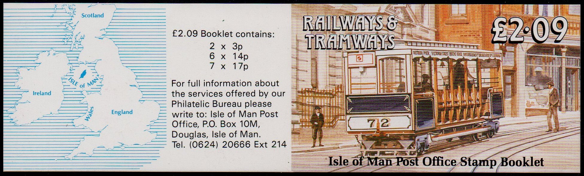 Isle of Man Booklet Stamps Trains 1988-1992